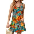 thumbnail image 3 of Fantaslook Summer Dresses for Women Casual V Neck Sleeveless Sundresses Floral Beach Short Dress with Pockets, 3 of 9