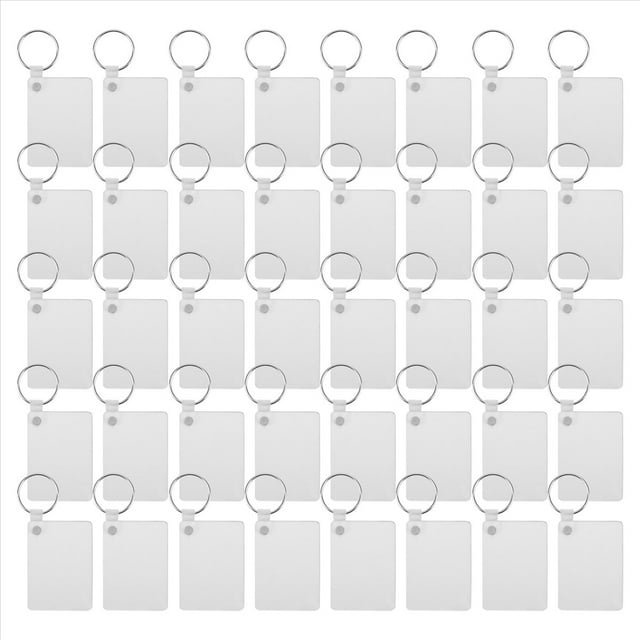 Paquete de 40 Llaveros de SublimacióN en Blanco de Doble Cara de Transferencia de en Blanco MDF Tablero en Blanco SublimacióN en Blanco DIY