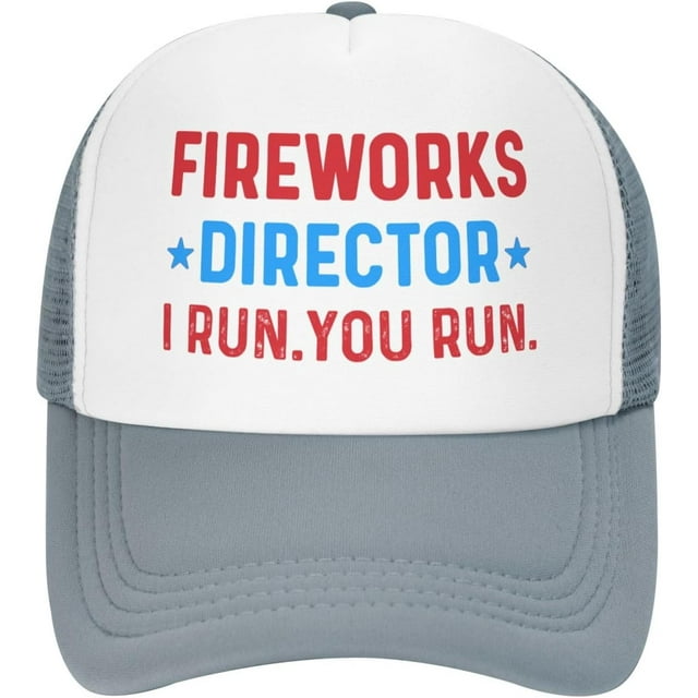 Fireworks Director I Run You Run Trucker Hat for Men Baseball Caps Adjustable Hats