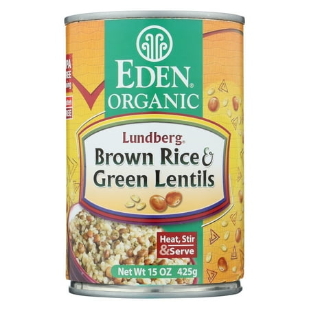 Eden Foods Brown Rice & Green Lentils, 15 oz