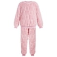thumbnail image 3 of iiniim Kids Girls Fleece Winter Warm Sleepwear Set Pullover Tops And Pants for Toddler Flannel Loungewear Size 12M-14 A Pink 18-24 Months, 3 of 7
