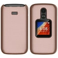 thumbnail image 3 of Case for Alcatel TCL Flip 2 Phone (2022), NakedcellPhone [Grid Texture] Slim Hard Shell Protector Cover for T408DL / TFALT408DCP - Rose Gold Pink, 3 of 7