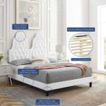 thumbnail image 4 of Tufted Platform Bed Frame, Twin Size, Velvet, White, Modern Contemporary Urban Design, Bedroom Master Guest Suite, 4 of 10