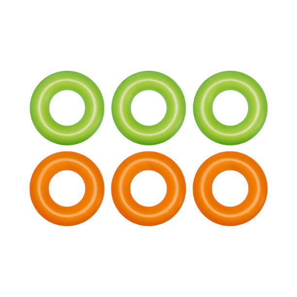 Salvavidas Inflable Dona De Colores Neón 91 Cm Bestway 6 Piezas Naranja Y Verde