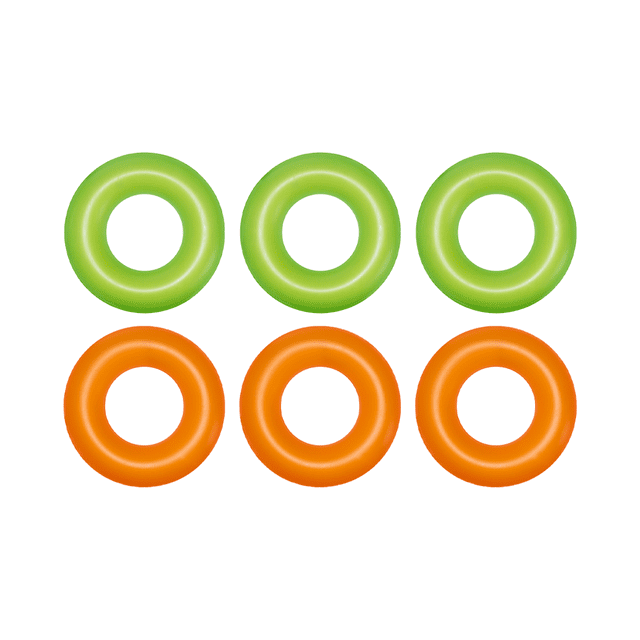Salvavidas Inflable Dona De Colores Neón 91 Cm Bestway 6 Piezas Naranja Y Verde
