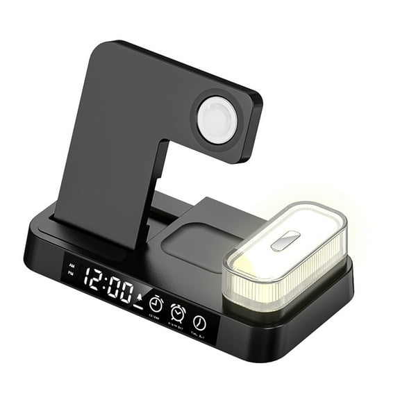 30W Foldable Wireless Charger Station Clock RGB For Phone Fast Charging For Watch Earphone ,High Power