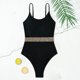 thumbnail image 2 of Gibobby Trajes de Natación para Mujer Traje de baño de mujer Bikini de una pieza Traje de baño de moda Sling Cinturón sexy Trajes de baño de una pieza(Negro,M), 2 of 5