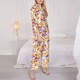 thumbnail image 3 of Bingfone Womens Pajama Sets flowers and flying butterflies Print,Long Sleeve Loungewear Pajamas Set-Large, 3 of 7