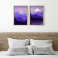 thumbnail image 3 of Bewildely 4 piezas de decoración de arte de pared hermosa pintura de paisaje sin marco púrpura colgante para diseño de escena de sala de estar interior Decoración del hogar Bewildely HA011832-00, 3 of 6