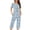 Blue#1, variant on Tnhcen Short Sleeve Capri Pants with Pockets Fashionable 2-Piece Women's Print Summer Pajama Set S-3XL