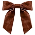 thumbnail image 2 of Torqee Chritsmas Decors Clearance,5 Pack Velvet Brown Christmas Tree Bows, Large Christmas Bows for Tree Wreath Stairs Railing Fireplace Indoor Decor, 2 of 3