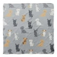 thumbnail image 4 of Bimba Gray Bolognese Dog Printed Pure Silk Scarf Neck Wrap Summer Hair Bandanas For Women 40 x 40 Inches, 4 of 6