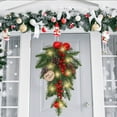 thumbnail image 5 of EUDIDV Festive String Lights Christmas Swag Artificial Teardrop Swag Wreaths With Red Berry Christmas Ball Artificial Christmas Branch Teardrop Door Swag Decoration For Xmas Xmas Lights, 5 of 7