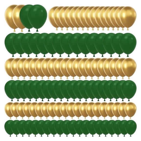 67pcs 12 Inch Metallic Gold and Dark Green Balloons for Birthday, Graduation, Baby Shower, Jungle Party Decorations