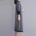 thumbnail image 6 of Ygbgbb Women's Loose Patchwork Solid Color High Neck Long Sleeved Dress (Gray,XXL), 6 of 8
