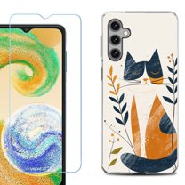 For Samsung Galaxy S25  / S25 Plus 5G Phone Case Cover, Shockproof Case with Tempered Glass Screen Protector, by OneToughShield - Calm Cat