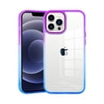 thumbnail image 3 of For Apple iPhone 14 Pro Max (6.7") Transparent Two Tone Gradient Colorful Frame Hybrid Rubber TPU Gummy Hard Cover ,Xpm Phone Case [ Purple/ Blue ], 3 of 3