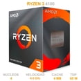 thumbnail image 2 of Procesador AMD RYZEN 3 4100 4.0 GHz 4 Core AM4 100-100000510BOX AMD RYZEN 3 4100, 2 of 5