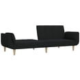 thumbnail image 6 of vidaXL 2-Seater Sofa Bed with Two Pillows Black Fabric, 6 of 8