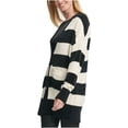 thumbnail image 2 of DKNY Women's Striped Cardigan Black Size Small, 2 of 3