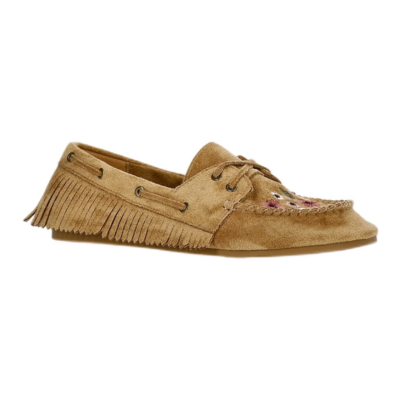 Weekend Academy Girls Embroidered Floral Moccasin Shoes