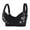 Black, variant on u Front Closure Bras for Older Women Front Closure Wireless Bras Comfortable Bras Plus Size Bras for Women(Light Yellow,48F)