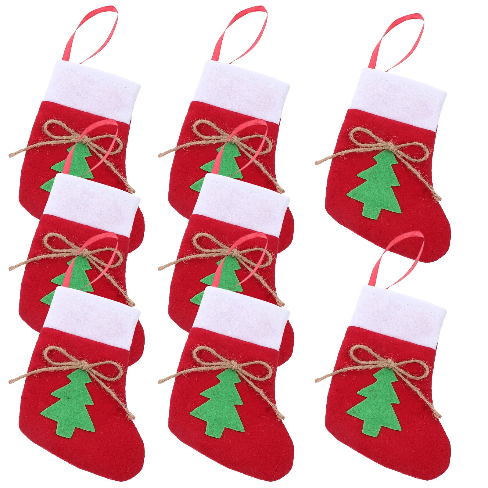 Nuolux Christmas Xmas Tree Hanging Stocking Socks 10 Stockings Dollar Items Ornament Cutlery Durable Pendants Suit Silverware, Size: 6.69 x 6.3 x 1.97