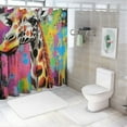 thumbnail image 7 of Autua Giraffe Colorful Paint Splatters Graffiti Art Chic Modern Bathroom Decor Shower Curtain with Hooks 100% Polyester Fiber 36"x72, 7 of 7