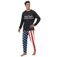 thumbnail image 4 of 250 Anniversary Usa Family Pajamas Matching Sets, USA Patriotic Black Red Halloween Family Pajamas Soft Long Sleeve Sleepwear for Men and Women, 4 of 5
