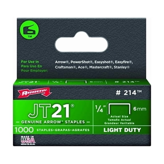 JT21® Type Staples, 1/4 in, 1000 per box