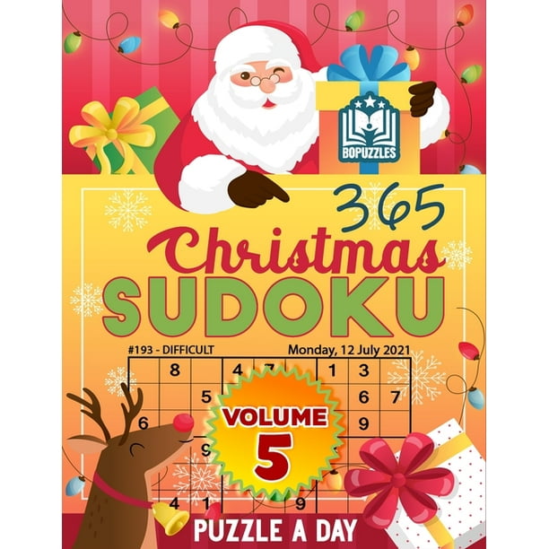 365 Christmas Sudoku Puzzle A Day Volume 5 21 Daily Sudoku Puzzles For Family Adults Seniors And Sudoku Brain Games For Adults Paperback Walmart Com Walmart Com