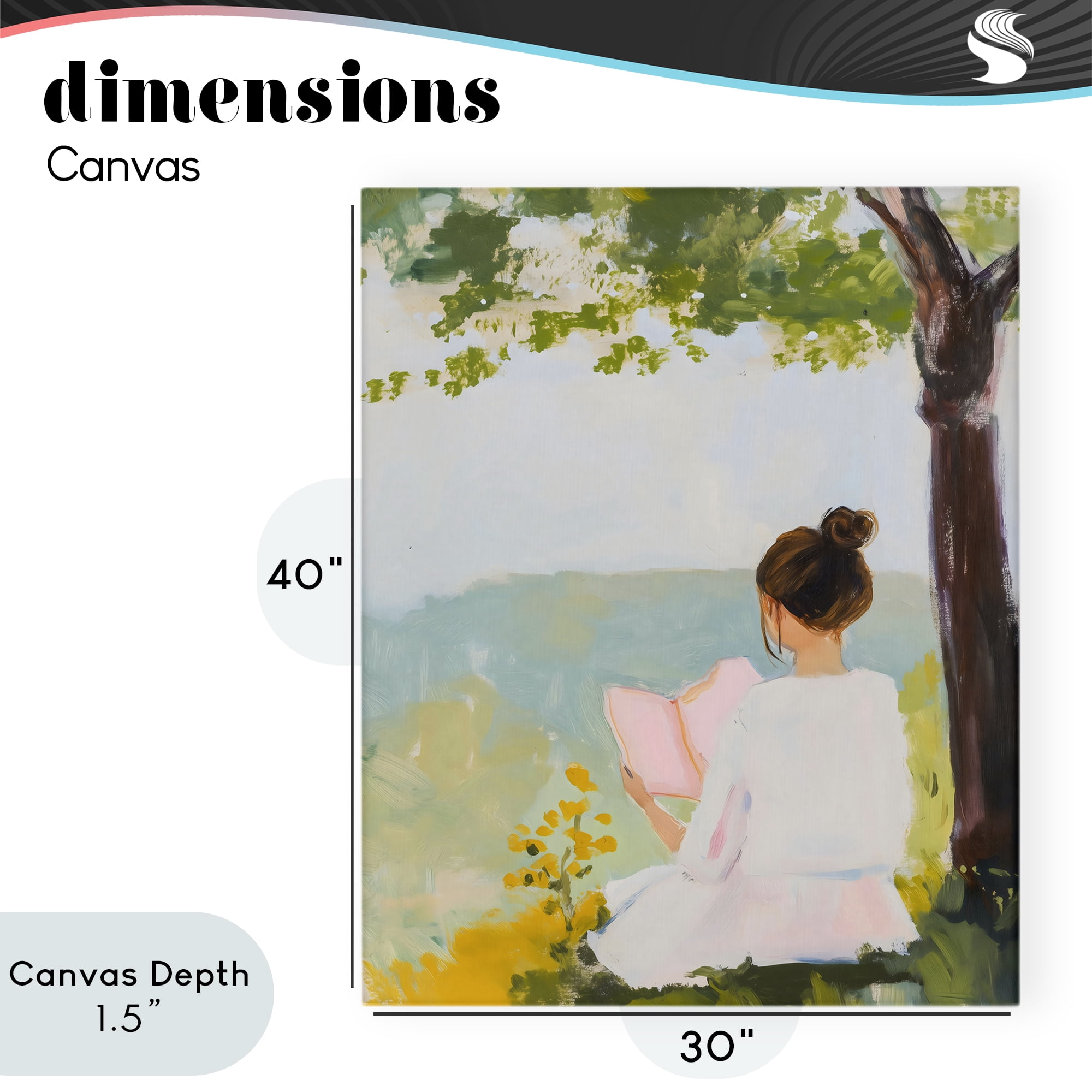 Stupell Industries Girl Reading in Nature Canvas Wall Art, design by The Prints Vibe