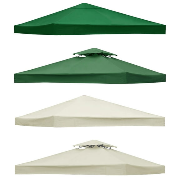 Garden Gazebo Top Cover 3x3M Canopy Replacement Pavilion Roof 1/2 Tier Outdoor Patio Garden Tent Roof Top Durable Replacement Canopy Top Cover for Outdoor Camping Garden Backyard,Green,1Tier
