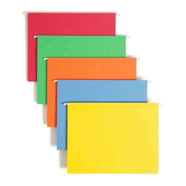 Smead 64059 Hanging File Folders, 1/5 Tab, 11 Point Stock, Letter, Assorted Colors, 25/Box