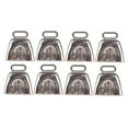 thumbnail image 1 of 8 Pcs Cloches de Vache Forme Carrée avec Poignée pour Jeu de Football Extérieur Mariage Fête d'Anniversaire (Argent), 1 of 9