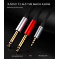 thumbnail image 3 of OLIVE- 3.5Mm 1/8" Trs To Double 6.35Mm 1/4" Ts Mono Stereo Y-Splitter Cable For Speaker, 3 of 6