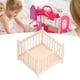 thumbnail image 4 of Cama De Bebé De Casa De Muñecas, Cuna En Miniatura De Madera, Cama De Casa De Muñecas Segura Para Amigos Para Dormitorio, 4 of 7