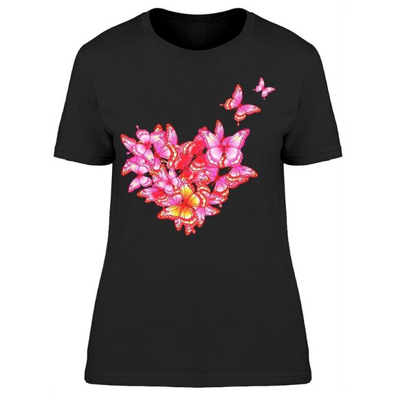 Pinkish/red Butterfly Heart T-Shirt Women -Image by Shutterstock, Female Large