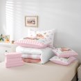 thumbnail image 6 of Manfei Farmhouse Christmas Snowflake 7-Piece King Bedding,Happy Xmas King Bed in a Bag,Pink Reversible, 6 of 7