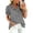 AL12_Black, variant on Plaid Puff Sleeve Tops for Women Summer Collared Button Down Ruffle Shirt Business Casual Work Blouse Short Sleeve Tops Gray S