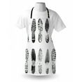 thumbnail image 3 of Grunge Apron Set of Various Shoe Tracks Human Foot Damaged Murky Artisan Walking Action Image, Unisex Kitchen Bib Apron with Adjustable Neck for Cooking Baking Gardening, Grey and White, by Ambesonne, 3 of 3