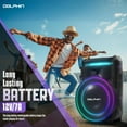 thumbnail image 6 of Dolphin 18" Portable Bluetooth Party Speaker – 100W RMS, Powerful 18" Woofer, LED Lights, WaveSync™, X-Bass, Rechargeable Battery, Bluetooth 5.1, 21" Tall – Perfect for Parties, 6 of 8