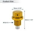 thumbnail image 6 of Unique Bargains 1 Set Universal Oil Drain Plug Anti Leakage Oil Pan Drain Bolt Screw Thread Repair with Gasket Magnetic Gold Tone Aluminum Alloy Copper M12x1.5, 6 of 7