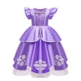 thumbnail image 5 of Girls Princess Sofia Costume Birthday Christmas Halloween Cosplay Dress With Accessories, 5 of 7