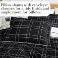 thumbnail image 6 of Southshore Fine Living, Inc. Reversible 5-Piece Full/Queen Comforter Set, Microfiber with Down Alternative, Acrylic Throw Blanket for Bed, 2 Pillow Shams, Throw Pillow Cover, Black/White Plaid, 6 of 8
