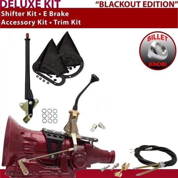 American Shifter 4L60 Shifter Kit Black 8 in. E Brake Cable Clevis Trim Kit for ED6F2