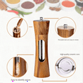 thumbnail image 3 of Pepper Mill Wood Salt and Pepper Mill Manual Salt Mill Spice Mill with Adjustable Ceramic Grinder for Pepper Salt Spices, 3 of 7