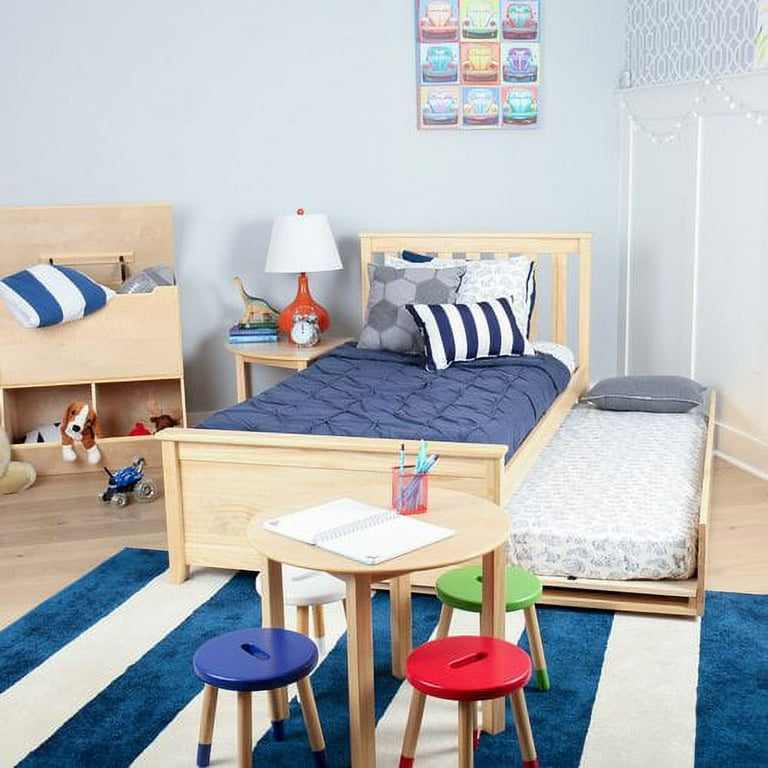 Max Lily Solid Wood Twin Platform Bed with Trundle Frame
