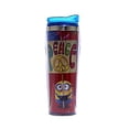 thumbnail image 2 of Silver Buffalo DM5370 Universal Despicable Me Minions Peace Sign Curved Plastic Travel Tumbler, 16-Ounces, 2 of 2