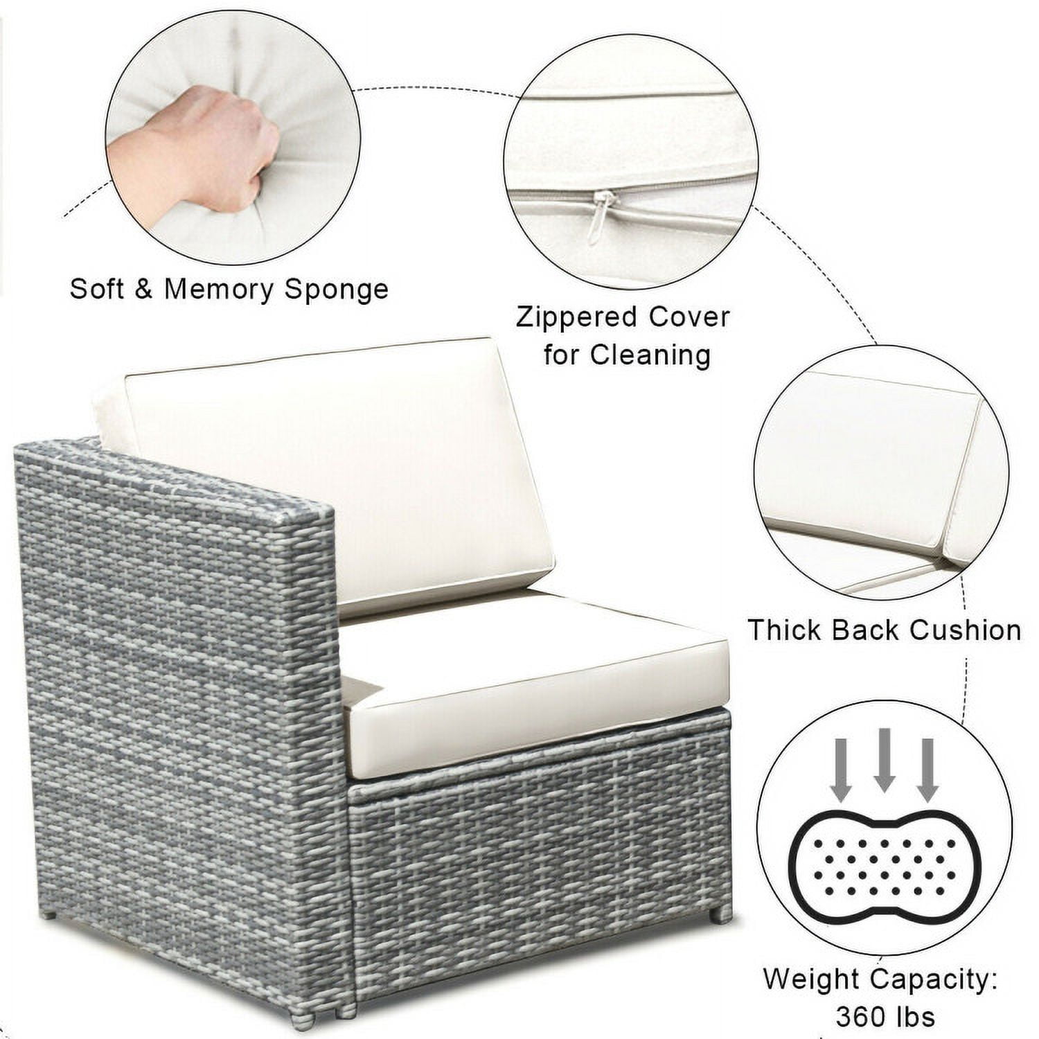 Aimee Lii 8 Piece Wicker Sofa Rattan Dinning Set Patio Furniture with Storage Table, Outdoor Deck Furniture, White Aimee Lii 8 Piece Wicker Sofa Rattan Dinning Set Patio Furniture with Storage Table, Outdoor Deck Furniture, White